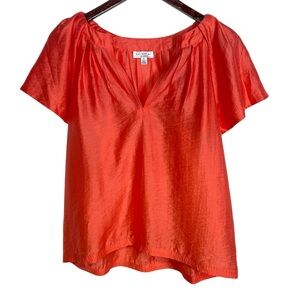 Current Air Orange Flutter Sleeve Top Size Medium